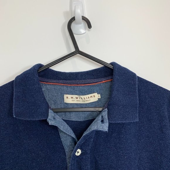 RM Williams denim men’s polo shirt size S Shortsleeve urban western - Picture 5 of 6